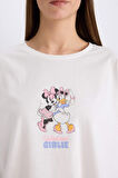 DeFacto Disney Mickey Mouse &Friends Pijama Takımı Uzun Kollu Üst Esnek Belli Uzun Altı-Fall in Love D8464AX25SPBK81