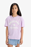 DeFacto Kız Çocuk Relax Fit Bisiklet Yaka Anime Baskılı 2'li Kısa Kollu Tişört D9434A825SMPR143