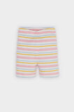 Kız Bebek Pijama Takımı Baskılı Kısa Kollu Fitilli Kaşkorse Üst Beli Lastikli Çizgili Şort