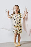Kız Bebek Disney Mickey & Minnie Pijama Takımı Kısa Kollu Penye Esnek Belli Şort