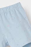 Erkek Bebek Pijama Takımı Uzay Baskılı Kısa Kollu Penye Üst Beli Lastikli Şort