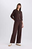 DeFacto Relax Fit Hakim Yaka Basic Düz Fermuarlı Soft Touch Sweatshirt E5817AX25SPBN267