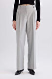 DeFacto Wide Leg Flanel Kışlık Pantolon Yüksek Bel Geniş Düz Paça Pensli E6127AX24WNGR93