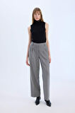 Wide Leg Yüksek Bel Düz Paça Flanel Pantolon