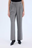 Wide Leg Yüksek Bel Düz Paça Flanel Pantolon
