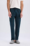 Regular Fit Kareli Cepli Pijama Altı