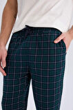 Regular Fit Kareli Cepli Pijama Altı