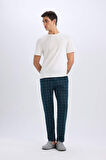 Regular Fit Kareli Cepli Pijama Altı
