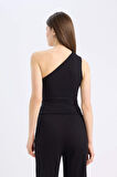 DeFacto Slim Fit Dar Kesim Tek Omuzlu Fitilli Kaşkorse Atlet E5777AX25SPBK81