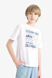 DeFacto Erkek Çocuk Bisiklet Yaka Baskılı Kısa Kollu Tişört E6315A825HSWT34