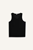 Slim Fit Dar Kesim Bisiklet Yaka Ribana Atlet