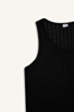 Slim Fit Dar Kesim Bisiklet Yaka Ribana Atlet