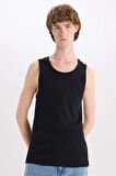 Slim Fit Dar Kesim Bisiklet Yaka Ribana Atlet
