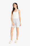 Regular Fit Normal Bel Düz Paça Bermuda Şort