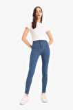 Jegging Yüksek Bel Bilek Boy Dar Paça Basic Düz Jean Pantolon
