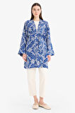 DeFacto Relax Fit Bisiklet Yaka Desenli Viskon Kimono E7262AX25SMBE399