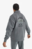 DeFactoFit NBA Chicago Bulls Oversize Geniş Kalıp Fermuarlı Dik Yaka Skuba Dalgıç Kumaş Sweatshirt D8616AX25SPGR311