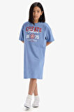 DeFacto Kız Çocuk Oversize Geniş Kalıp Baskılı Kısa Kollu Elbise E5805A825HSBE418