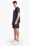 DeFacto %100 Pamuk Relax Fit Twill Dokulu Cepli Şort E2590AX25SMAR214