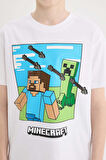 Erkek Çocuk 2'li Takım Minecraft Kısa Kollu Tişört Esnek Belli Şort Alt
