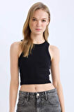 DeFacto Fitted Halter Yaka Fitilli Kaşkorse Atlet U0357AZ25SMBK81