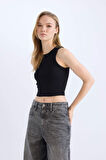 DeFacto Fitted Halter Yaka Fitilli Kaşkorse Atlet U0357AZ25SMBK81