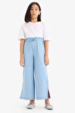 Kız Çocuk Culotte Geniş Paça Jean Pantolon