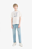 DeFacto Erkek Çocuk Bisiklet Yaka Baskılı Kısa Kollu Tişört E0182A825HSWT32