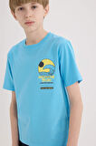 DeFacto Erkek Çocuk Bisiklet Yaka Baskılı Kısa Kollu Tişört E0186A825HSTR276