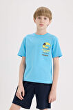 DeFacto Erkek Çocuk Bisiklet Yaka Baskılı Kısa Kollu Tişört E0186A825HSTR276