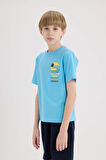 DeFacto Erkek Çocuk Bisiklet Yaka Baskılı Kısa Kollu Tişört E0186A825HSTR276