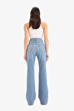 Slim Flare Yüksek Bel Düz Paça Uzun Jean Pantolon