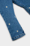DeFacto Kız Bebek Çiçekli Geniş Paça Jean Pantolon D9440A525SPNM28