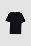 Regular Fit Bisiklet Yaka Basic Düz Penye Kısa Kollu Tişört
