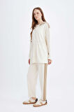 DeFacto Esnel Belli Yan Şeritli Harem Pantolon D9025AX24WNER140