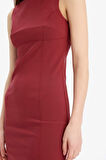 Bodycon Vücudu Saran Bisiklet Yaka Bengalin Kolsuz Mini Elbise