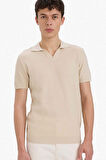 DeFacto Regular Fit Polo Yaka Pamuklu Keten Görünümlü Yazlık Kısa Kollu Gömlek D7531AX25SPER42