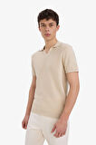 DeFacto Regular Fit Polo Yaka Pamuklu Keten Görünümlü Yazlık Kısa Kollu Gömlek D7531AX25SPER42