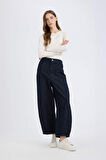 DeFacto Barrel Fit Beli Lastikli Bilek Boy Cepli Yumuşak Jean Pantolon E3873AX25SPNM82