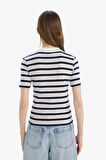 DeFacto Slim Fit Dar Kesim Çizgili Polo Yaka Ribana Kısa Kollu Tişört E6989AX25SPER105