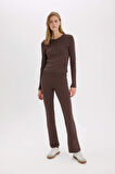 Coool Flare Fit Esnek Belli İspanyol Paça Ribana Pantolon