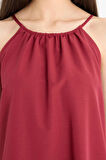 Yuvarlak Yaka Terry Cotton Mini Plaj Elbisesi-Fall in Love 