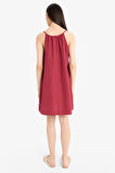Yuvarlak Yaka Terry Cotton Mini Plaj Elbisesi-Fall in Love 