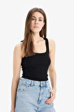 DeFacto Slim Fit Dar Kesim Basic Düz Yuvarlak Yaka Fitilli Kaşkorse Atlet E7894AX25SMBK81