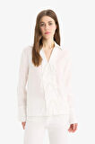 DeFacto Regular Fit Yuvarlak Yaka Modal Uzun Kollu Gömlek D3767AX25SPER85