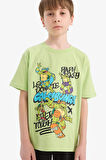 Erkek Çocuk Ninja Turtles-Retro Pijama Takımı Kısa Kollu Üst Şort