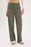 DeFacto Wide Leg Klasik Kumaş Pantolon Pensli Çift Cepli Normal Bel Standart Boy D5066AX25SPKH351