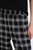 DeFacto Wide Leg Kumaş Pijama Pantolon Geniş Bol Paça Kareli Normal Bel Lastikli Cepli D9548AX25SPBK81