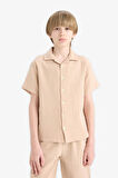 DeFacto Erkek Çocuk Oversize Geniş Kalıp Polo Yaka Müslin Kısa Kollu Gömlek W3239A625HSBG732
