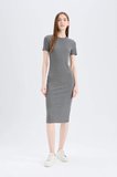 DeFacto Bodycon Vücudu Saran Basıc Fitilli Kaşkorse Midi Elbise E6926AX25SPAR15